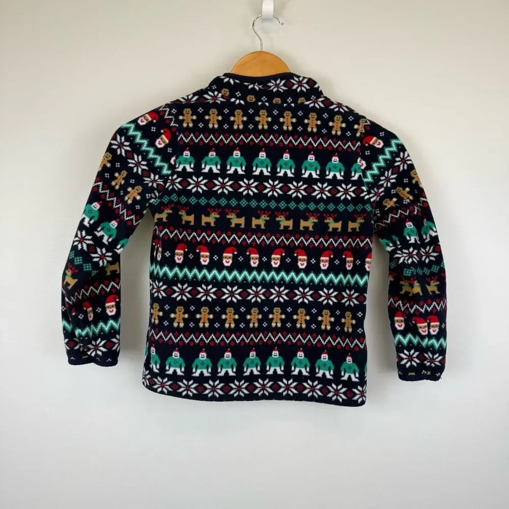 OshKosh Kids Size 7 Holiday Fair Isle B'gosh Fleece Cozie Half Zip Sweater